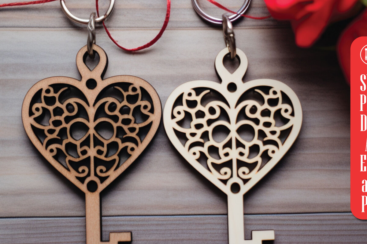 Σετ των 3 Intra απο ξύλο plywood 3mm-4mm πάχος – Valentine’s Keychain Design Δίασταση  5x5 cm INTRAFABR-85821774