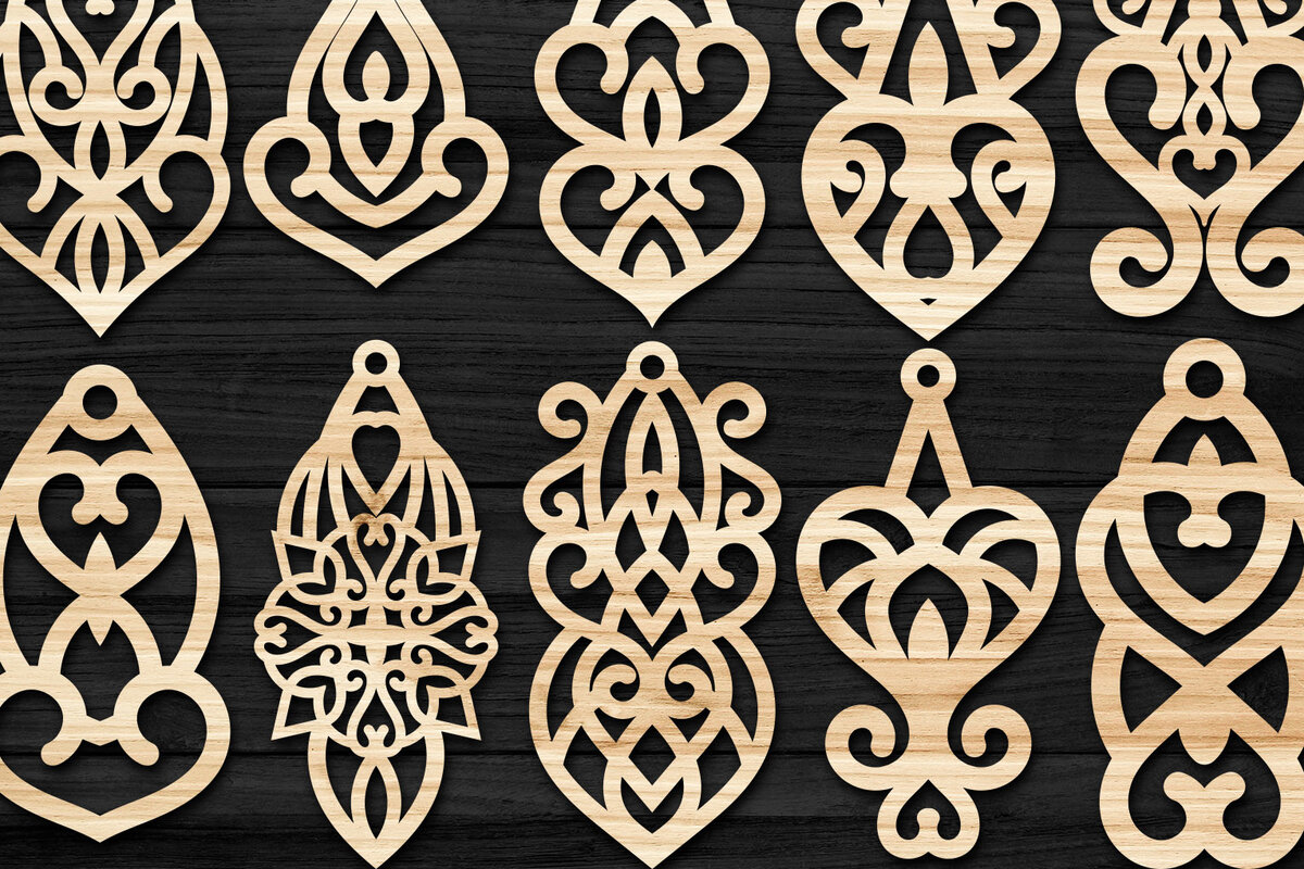 Σετ των 3 Intra απο ξύλο plywood 3mm-4mm πάχος – Σκουλαρίκια Valentine’s-01 Δίασταση  5x5 cm INTRAFABR-58239447