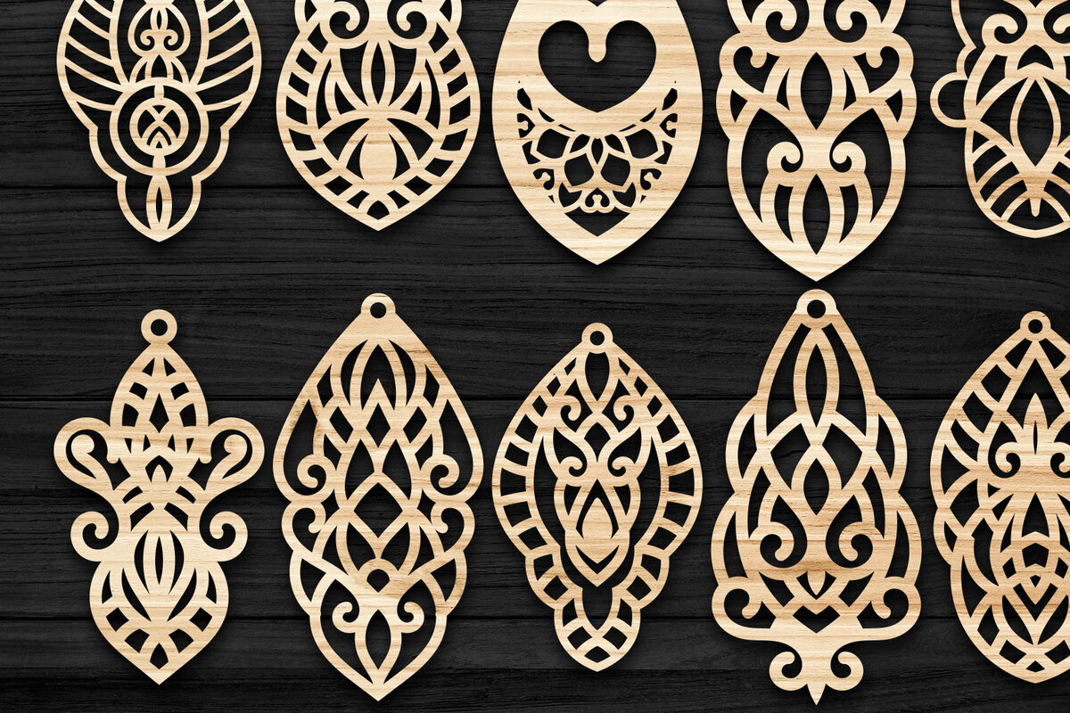 Σετ των 3 Intra απο ξύλο plywood 3mm-4mm πάχος – Σκουλαρίκια Valentine’s-03 Δίασταση  5x5 cm INTRAFABR-58240747