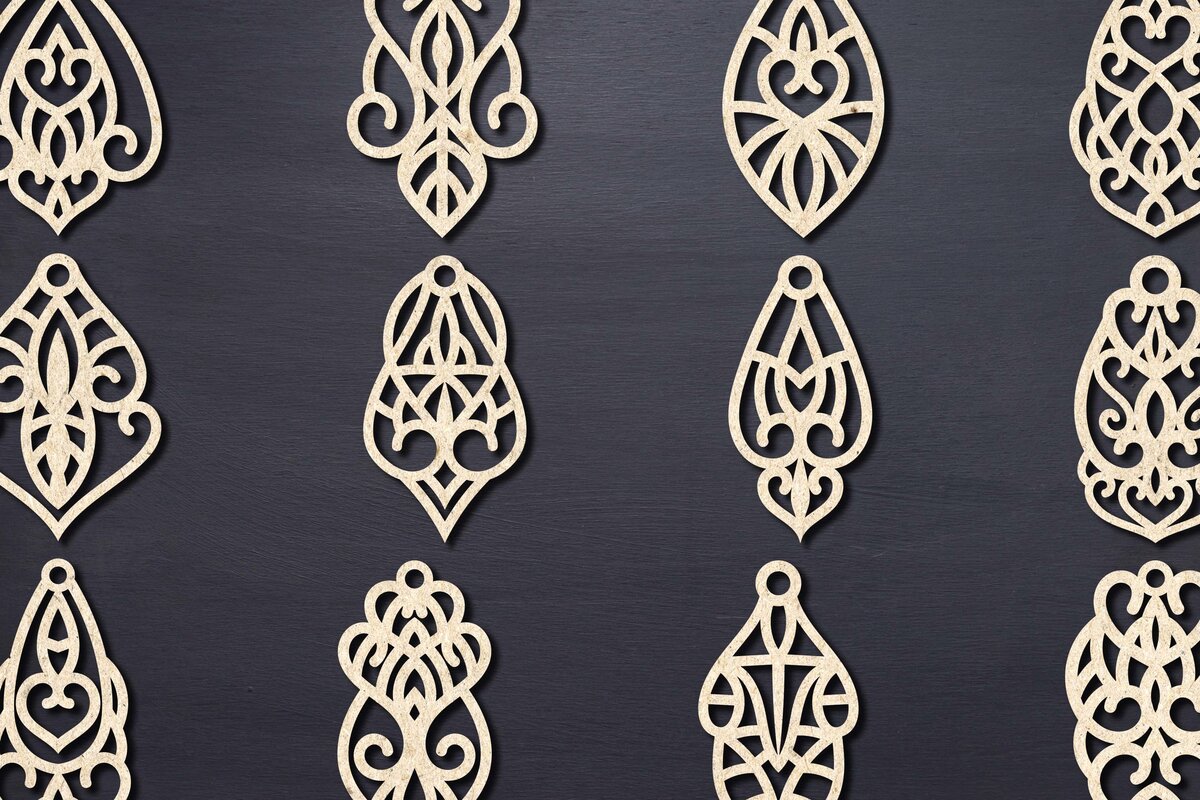 Σετ των 3 Intra απο ξύλο plywood 3mm-4mm πάχος – Σκουλαρίκια Valentine’s-07 Δίασταση  5x5 cm INTRAFABR-58783634