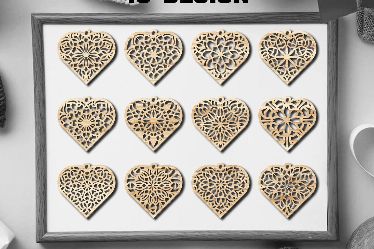 Σετ των 3 Intra απο ξύλο plywood 3mm-4mm πάχος – Σκουλαρίκια Valentine’s Cut Cut-14 Δίασταση  5x5 cm INTRAFABR-59465322