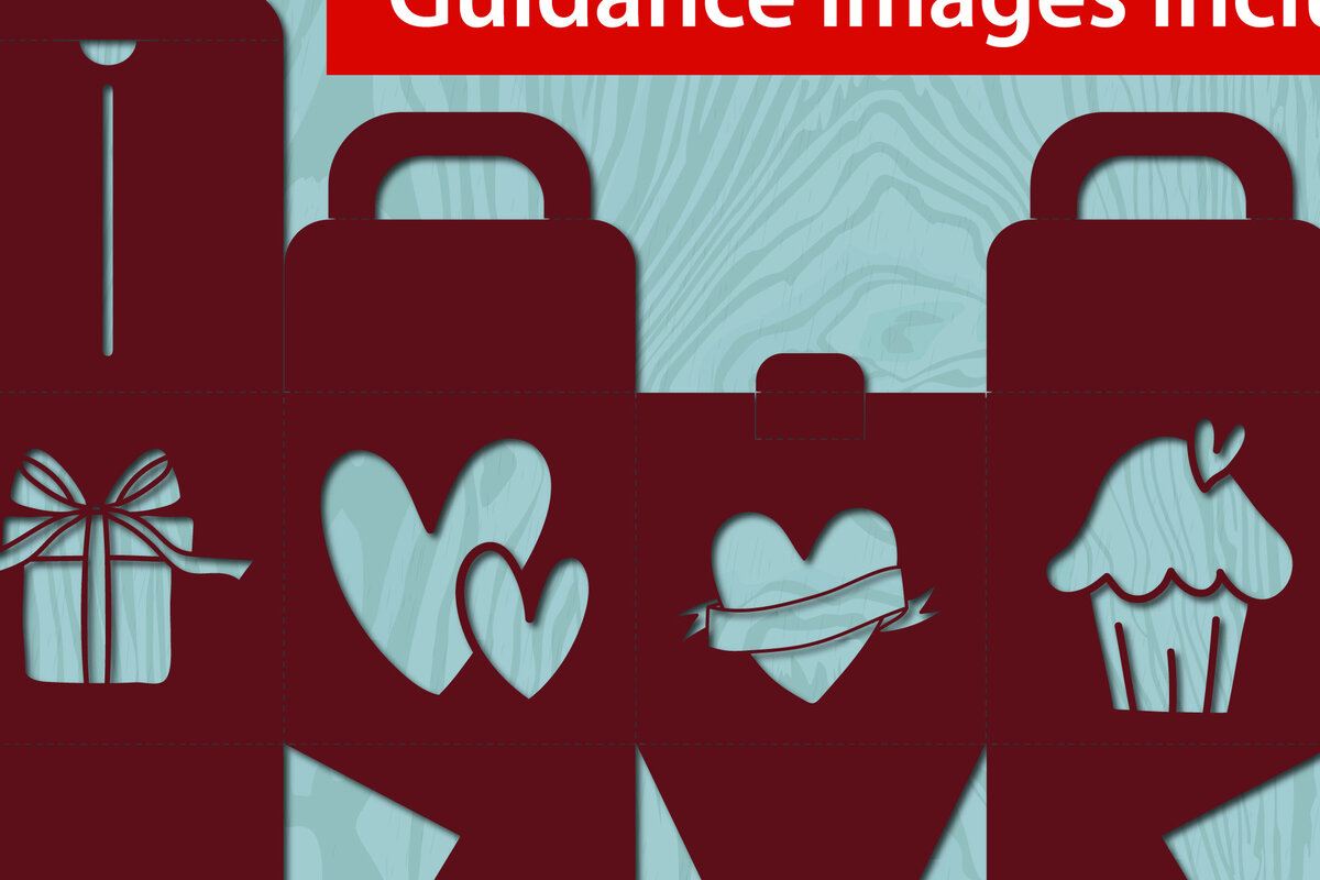 Σετ των 2 Intra απο ξύλο plywood 3mm-4mm πάχος – Κουτί δώρου Valentine's Cut Design Δίασταση  20x20 cm INTRAFABR-21912851