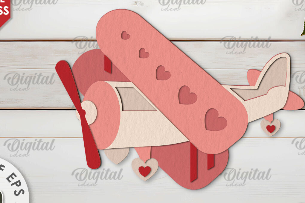 Σετ των 2 Intra απο ξύλο plywood 3mm-4mm πάχος – Κόψιμο χαρτιού με στρώσεις καρτών του Αγίου Βαλεντίνου Δίασταση  20x20 cm INTRAFABR-114197854