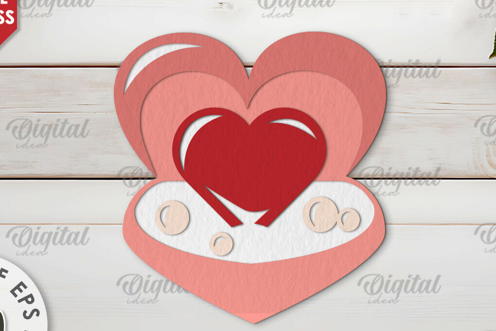 Σετ των 2 Intra απο ξύλο plywood 3mm-4mm πάχος – Κόψιμο χαρτιού με στρώσεις καρτών του Αγίου Βαλεντίνου Δίασταση  20x20 cm INTRAFABR-114197925