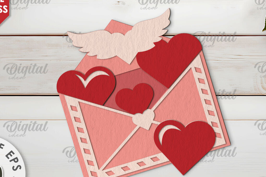 Σετ των 2 Intra απο ξύλο plywood 3mm-4mm πάχος – Κόψιμο χαρτιού με στρώσεις καρτών του Αγίου Βαλεντίνου Δίασταση  20x20 cm INTRAFABR-114197967