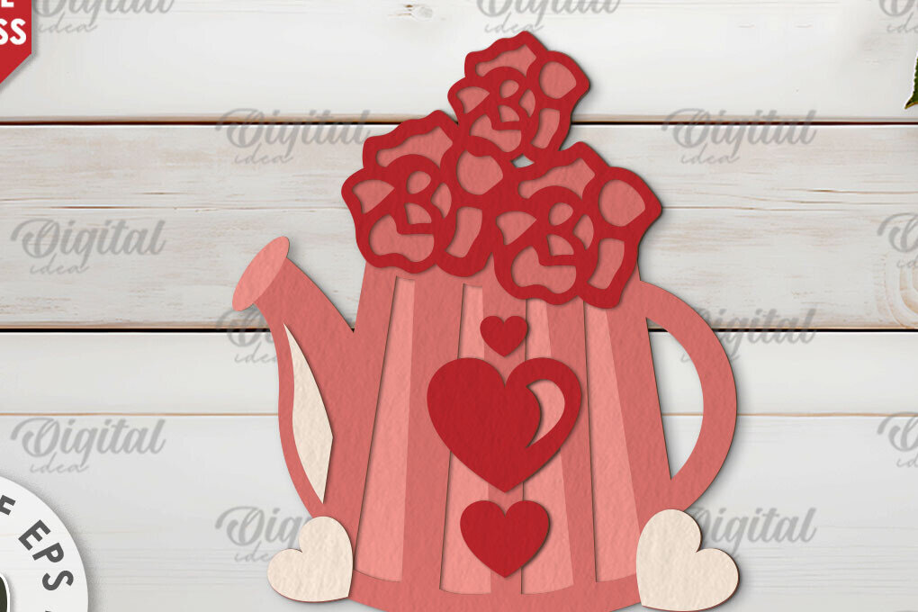 Σετ των 2 Intra απο ξύλο plywood 3mm-4mm πάχος – Κόψιμο χαρτιού με στρώσεις καρτών του Αγίου Βαλεντίνου Δίασταση  20x20 cm INTRAFABR-114198092