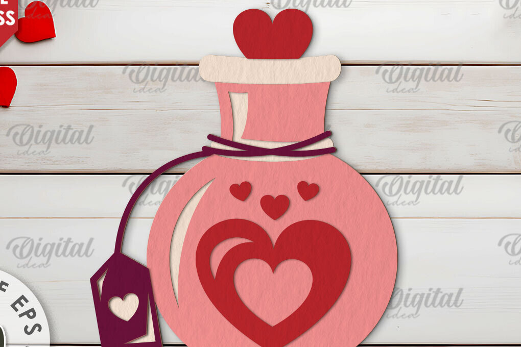 Σετ των 2 Intra απο ξύλο plywood 3mm-4mm πάχος – Κόψιμο χαρτιού με στρώσεις καρτών του Αγίου Βαλεντίνου Δίασταση  20x20 cm INTRAFABR-114196945