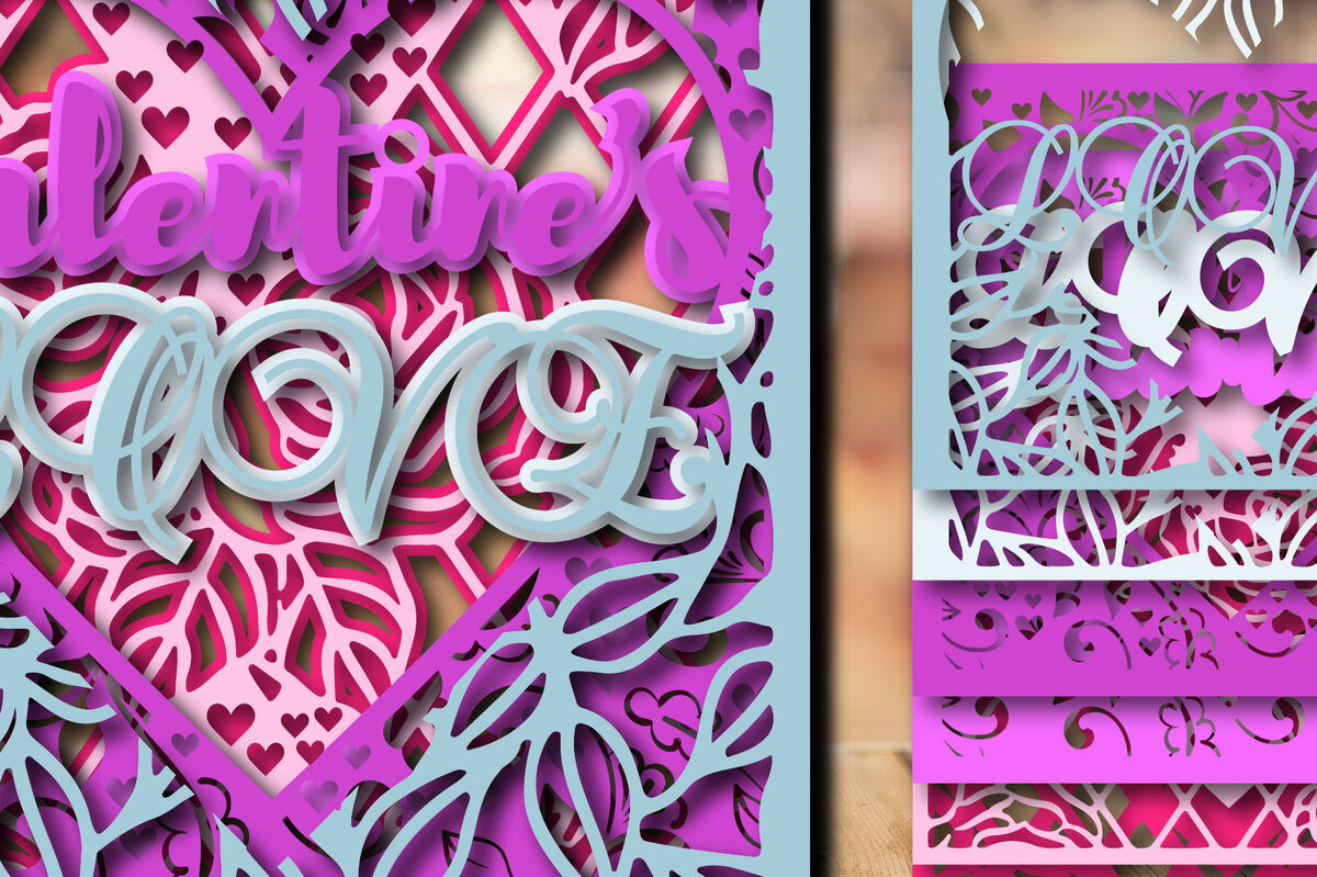 Σετ των 2 Intra απο ξύλο plywood 3mm-4mm πάχος – Κουτί σκιάς αγάπης του Αγίου Βαλεντίνου Δίασταση  20x20 cm INTRAFABR-24306496