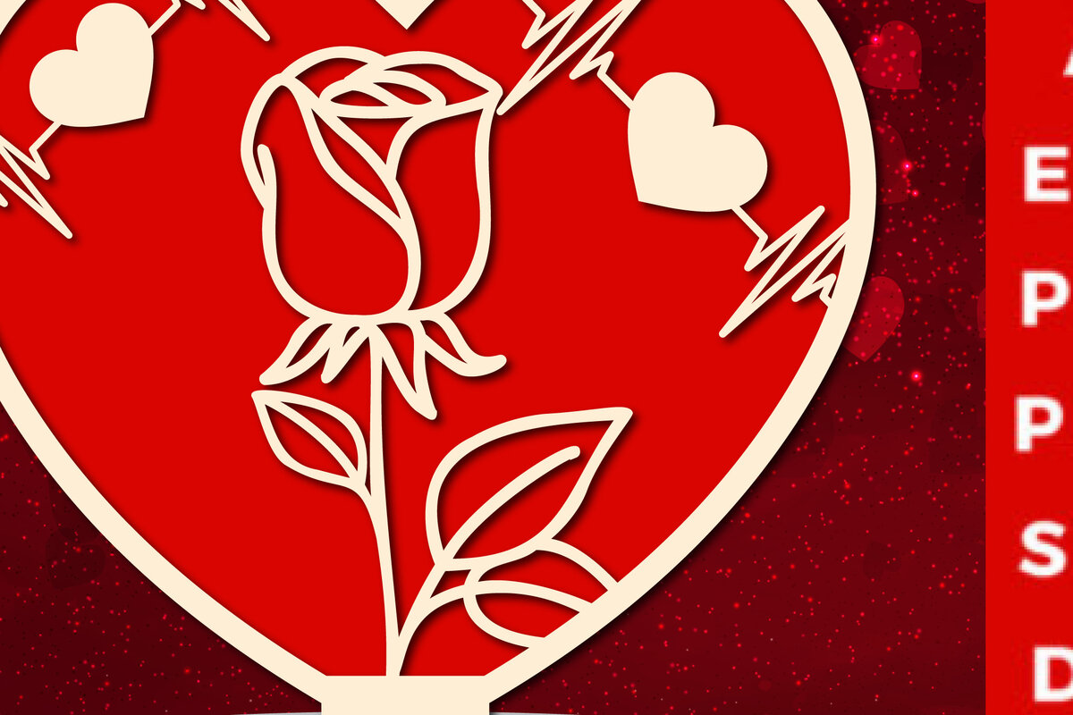 Σετ των 2 Intra απο ξύλο plywood 3mm-4mm πάχος – Valentine’s Multi-layer Heart Stand Δίασταση  20x20 cm INTRAFABR-23714713