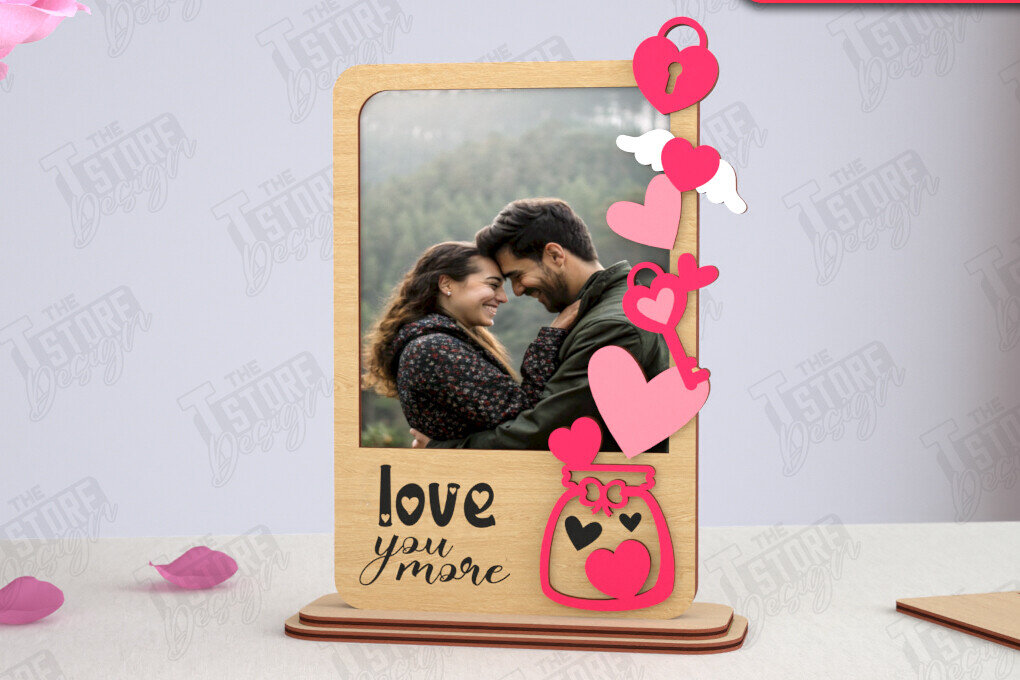 Σετ των 2 Intra απο ξύλο plywood 3mm-4mm πάχος – Κορνίζα του Αγίου Βαλεντίνου | Ρομαντικό δώρο Δίασταση  20x20 cm INTRAFABR-115367808