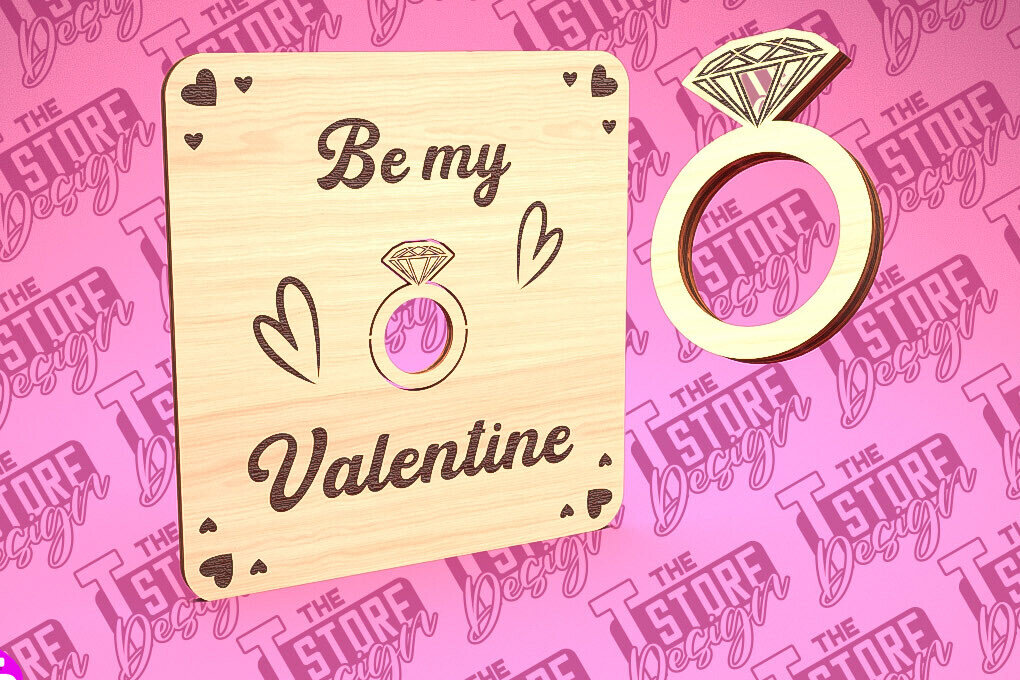 Intra απο ξύλο plywood 3mm-4mm πάχος – Δαχτυλίδι του Αγίου Βαλεντίνου | CNC Δίασταση  20x20 cm INTRAFABR-89399354