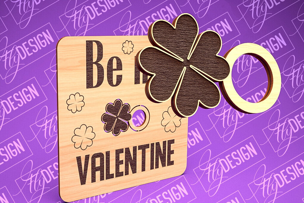 Σετ των 2 Intra απο ξύλο plywood 3mm-4mm πάχος – Δαχτυλίδι του Αγίου Βαλεντίνου | CNC Δίασταση  20x20 cm INTRAFABR-89201207