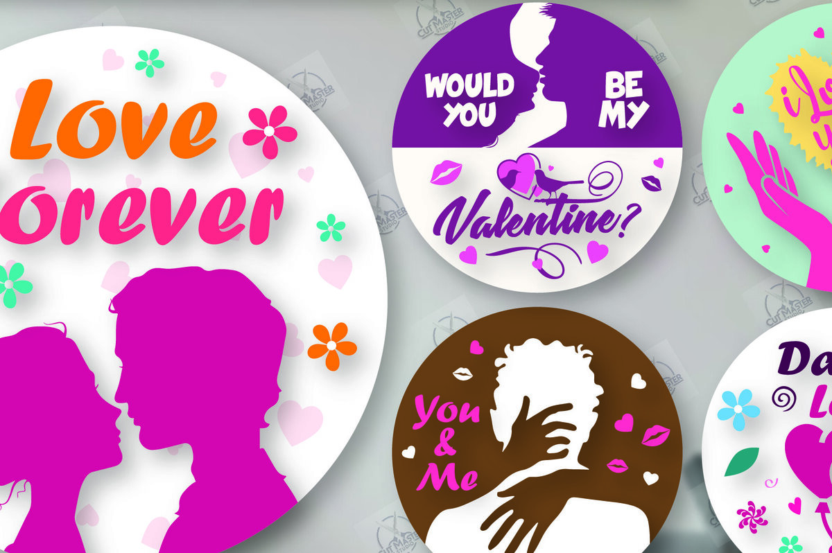 Σετ των 2 Intra απο ξύλο plywood 3mm-4mm πάχος – Πακέτο κοπής λέιζερ στρογγυλών πινακίδων του Αγίου Βαλεντίνου Δίασταση  20x20 cm INTRAFABR-113720021