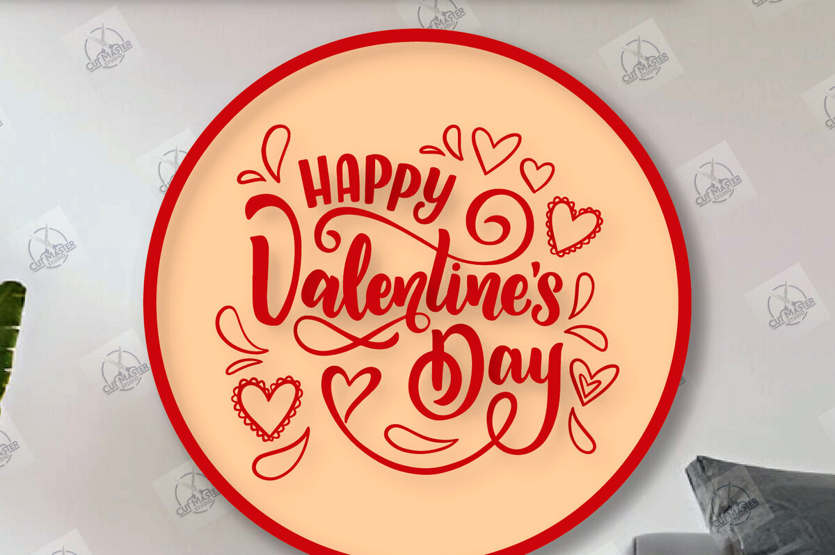 Σετ των 2 Intra απο ξύλο plywood 3mm-4mm πάχος – Στρογγυλές πινακίδες Αγίου Βαλεντίνου κοπής με λέιζερ Δίασταση  20x20 cm INTRAFABR-113859324