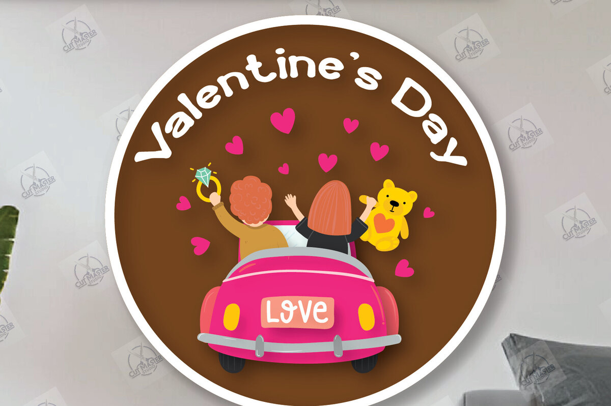 Σετ των 2 Intra απο ξύλο plywood 3mm-4mm πάχος – Στρογγυλές πινακίδες Αγίου Βαλεντίνου κοπής με λέιζερ Δίασταση  20x20 cm INTRAFABR-113859208