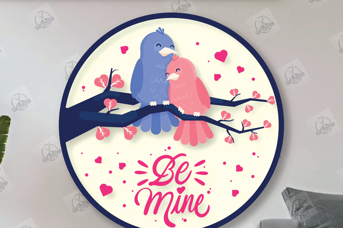 Σετ των 2 Intra απο ξύλο plywood 3mm-4mm πάχος – Στρογγυλές πινακίδες Αγίου Βαλεντίνου κοπής με λέιζερ Δίασταση  20x20 cm INTRAFABR-113859274