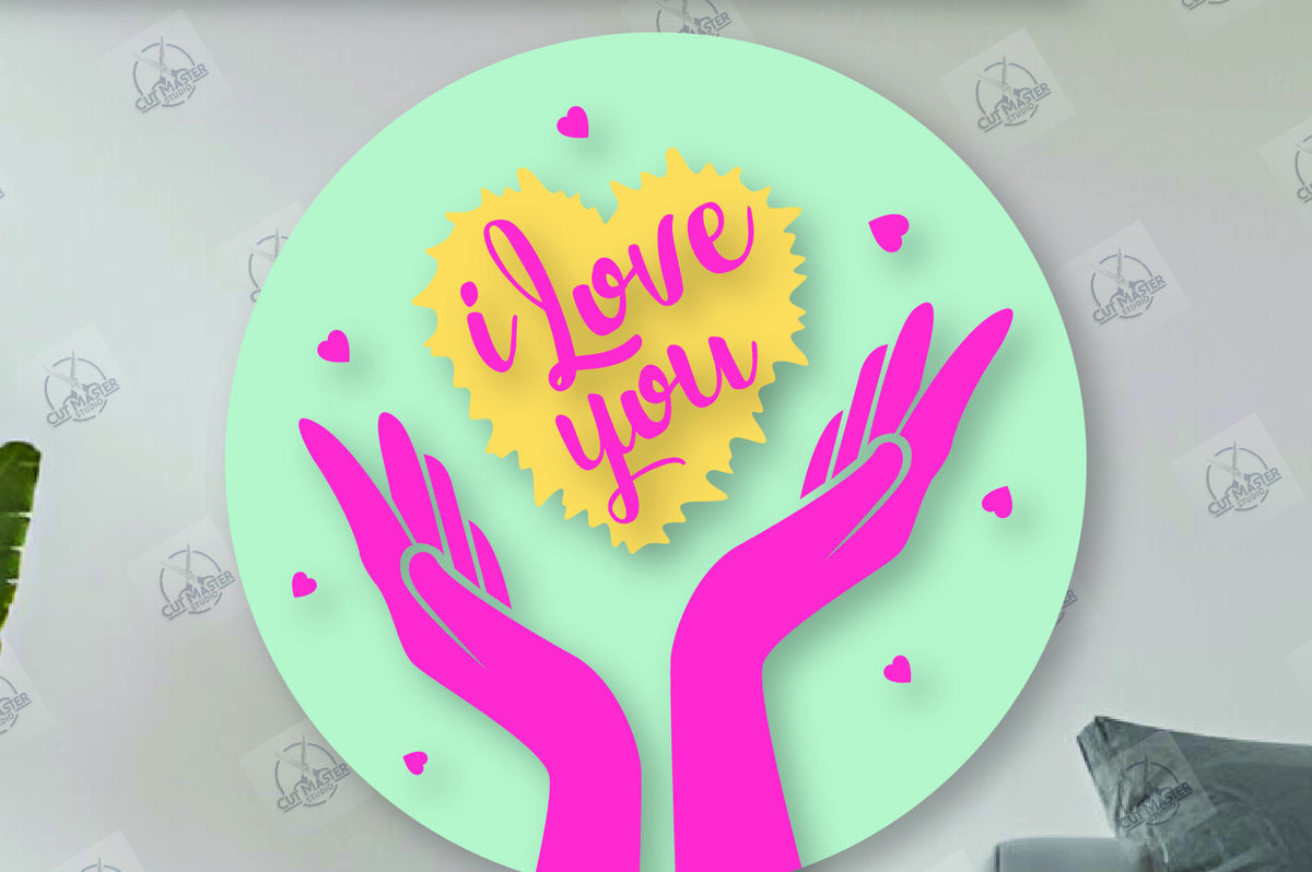 Σετ των 2 Intra απο ξύλο plywood 3mm-4mm πάχος – Στρογγυλές πινακίδες Αγίου Βαλεντίνου κοπής με λέιζερ Δίασταση  20x20 cm INTRAFABR-113719881