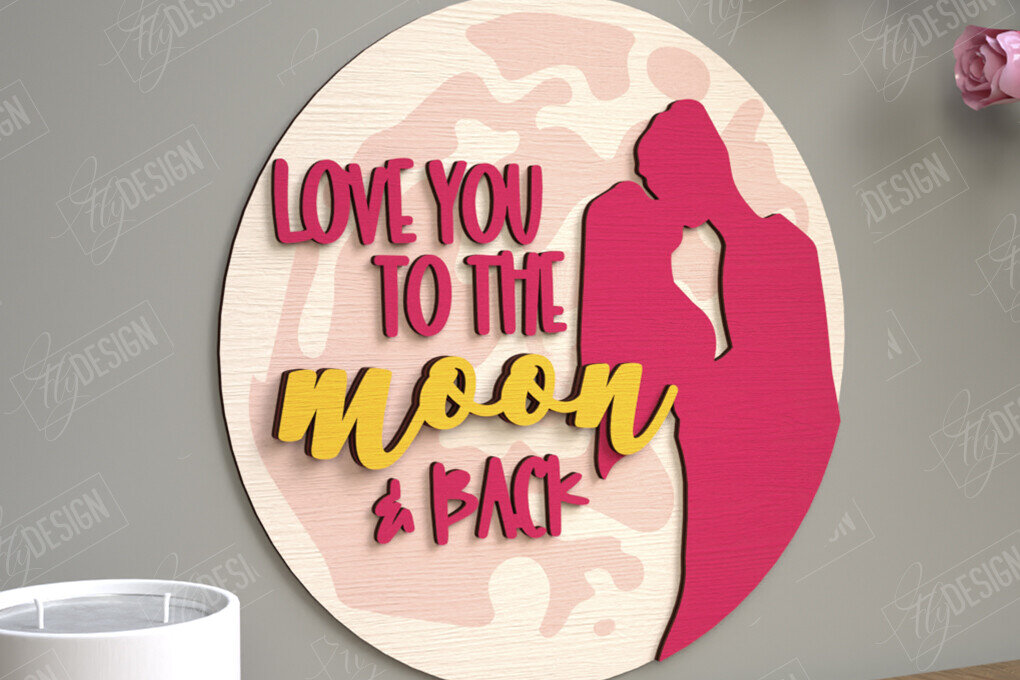 Σετ των 2 Intra απο ξύλο plywood 3mm-4mm πάχος – Στρογγυλά σημάδια του Αγίου Βαλεντίνου | Ρομαντικό δώρο Δίασταση  20x20 cm INTRAFABR-110185732