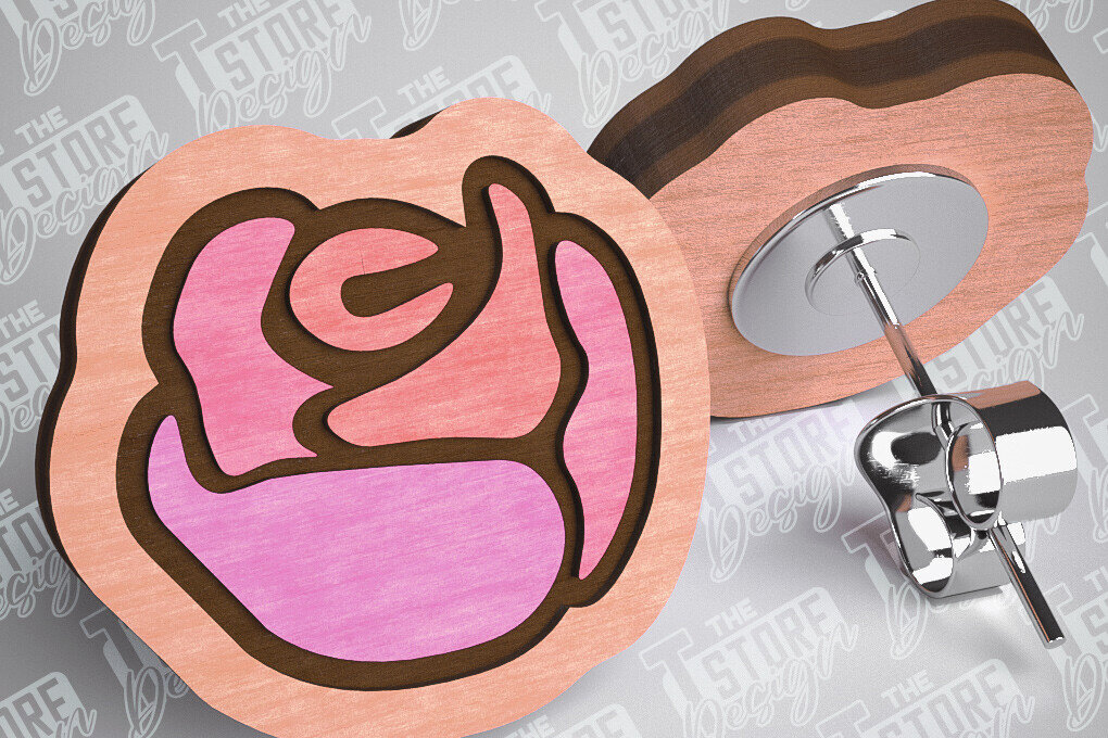 Σετ των 3 Intra απο ξύλο plywood 3mm-4mm πάχος – Σκουλαρίκια Valentines Stud Κοπή λέιζερ Δίασταση  5x5 cm INTRAFABR-83366226