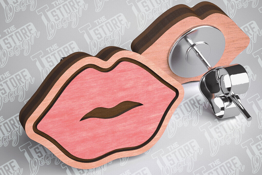 Σετ των 3 Intra απο ξύλο plywood 3mm-4mm πάχος – Σκουλαρίκια Valentines Stud Κοπή λέιζερ Δίασταση  5x5 cm INTRAFABR-83366174