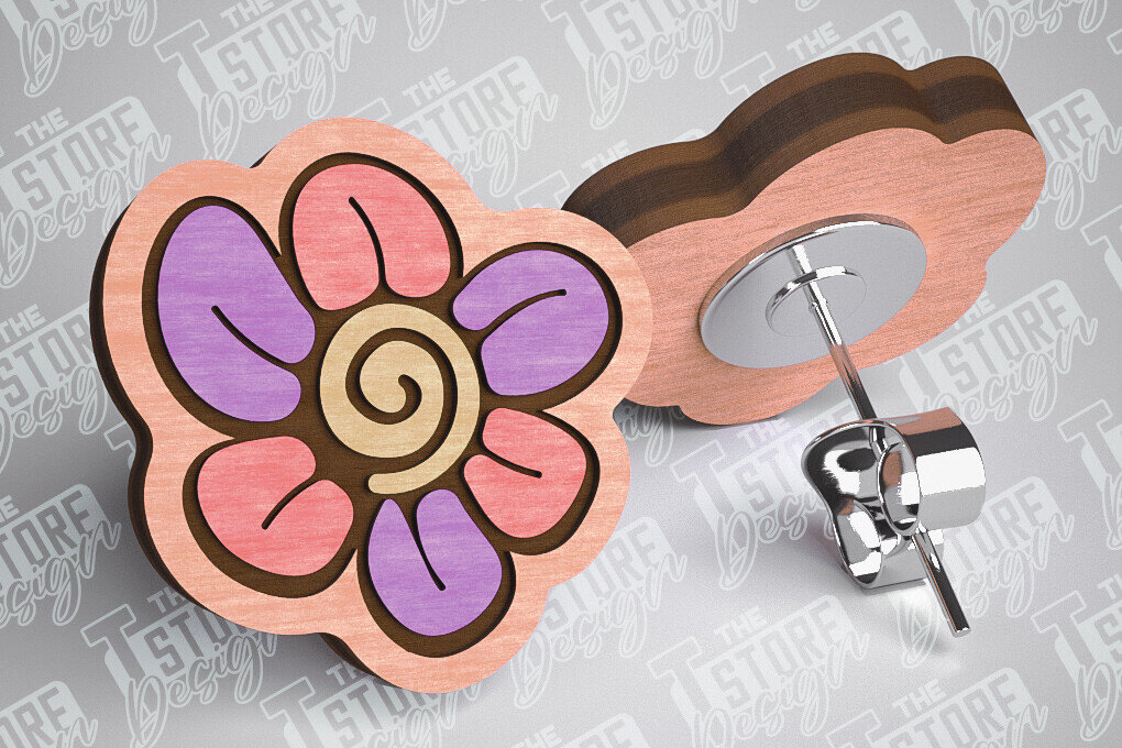 Σετ των 3 Intra απο ξύλο plywood 3mm-4mm πάχος – Σκουλαρίκια Valentines Stud Κοπή λέιζερ Δίασταση  5x5 cm INTRAFABR-83366207