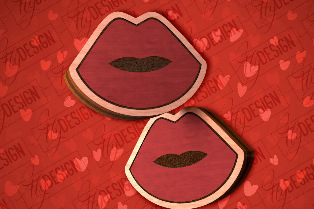 Σετ των 3 Intra απο ξύλο plywood 3mm-4mm πάχος – Valentines Stud Σκουλαρίκια Δίασταση  5x5 cm INTRAFABR-83059159