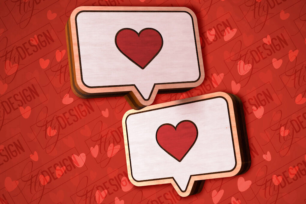 Σετ των 3 Intra απο ξύλο plywood 3mm-4mm πάχος – Valentines Stud Σκουλαρίκια Δίασταση  5x5 cm INTRAFABR-83059289