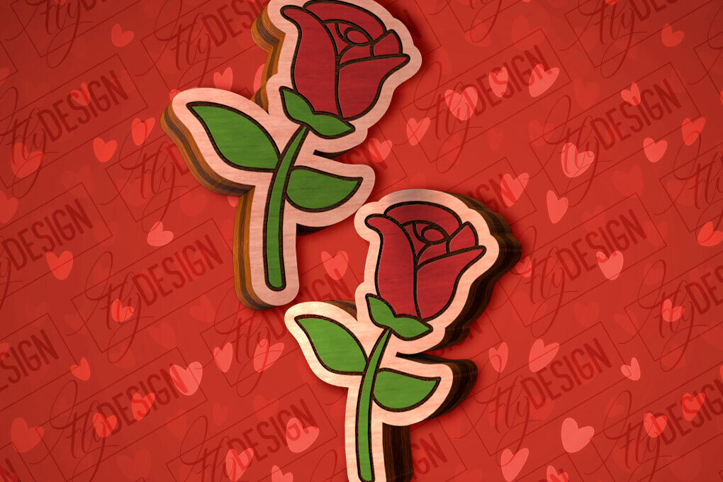 Σετ των 3 Intra απο ξύλο plywood 3mm-4mm πάχος – Valentines Stud Σκουλαρίκια Δίασταση  5x5 cm INTRAFABR-83059387