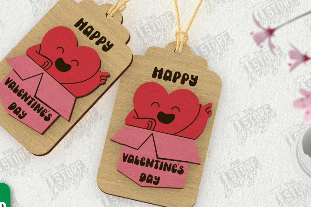 Σετ των 2 Intra απο ξύλο plywood 3mm-4mm πάχος – Ετικέτα του Αγίου Βαλεντίνου | Ετικέτα δώρου | Διακόσμηση δώρου Δίασταση  20x20 cm INTRAFABR-111310442