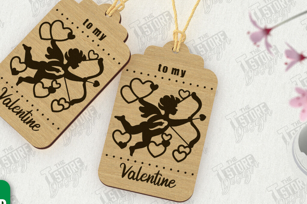 Σετ των 2 Intra απο ξύλο plywood 3mm-4mm πάχος – Ετικέτα του Αγίου Βαλεντίνου | Ετικέτα δώρου | Διακόσμηση δώρου Δίασταση  20x20 cm INTRAFABR-111310413