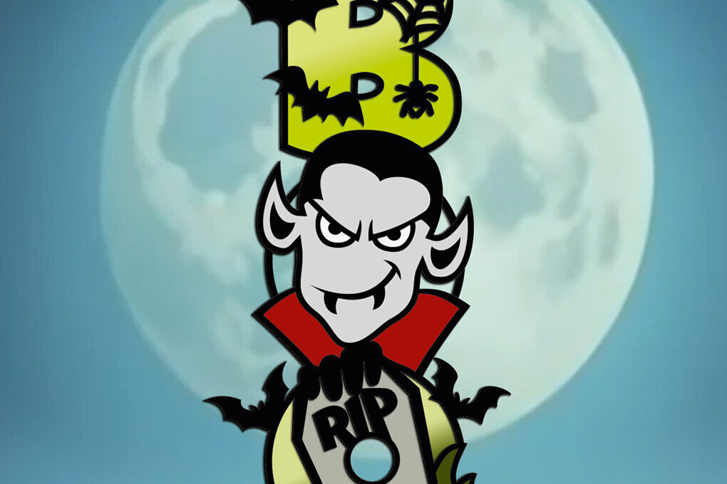 Σετ των 2 Intra απο ξύλο plywood 3mm-4mm πάχος – Βαμπίρ Dracula Boo Halloween Sign Hang Δίασταση  40x30 cm INTRAFABR-103581188