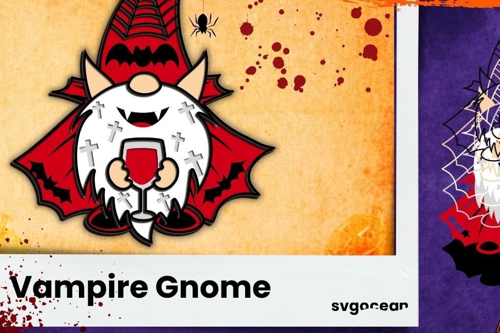 Σετ των 2 Intra απο ξύλο plywood 3mm-4mm πάχος – Αρχείο αποκοπής σε επίπεδα Vampire Gnome Δίασταση  20x20 cm INTRAFABR-36156164