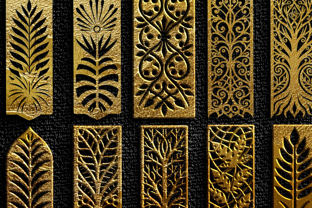 Σετ των 2 Intra απο ξύλο plywood 3mm-4mm πάχος – Διάνυσμα πρότυπα κοπής λέιζερ Δίασταση  20x20 cm INTRAFABR-119460386