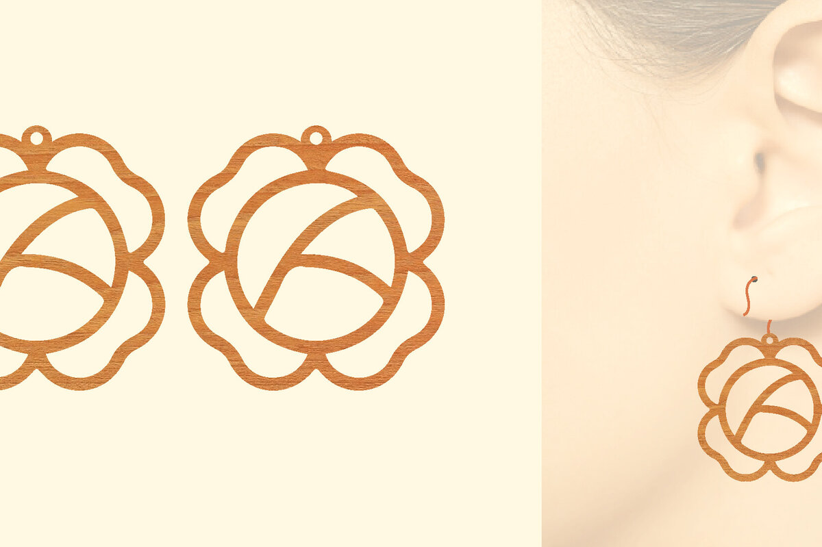 Σετ των 3 Intra απο ξύλο plywood 3mm-4mm πάχος – Σκουλαρίκια από φυτικό ξύλο με λέιζερ Δίασταση  5x5 cm INTRAFABR-97331127