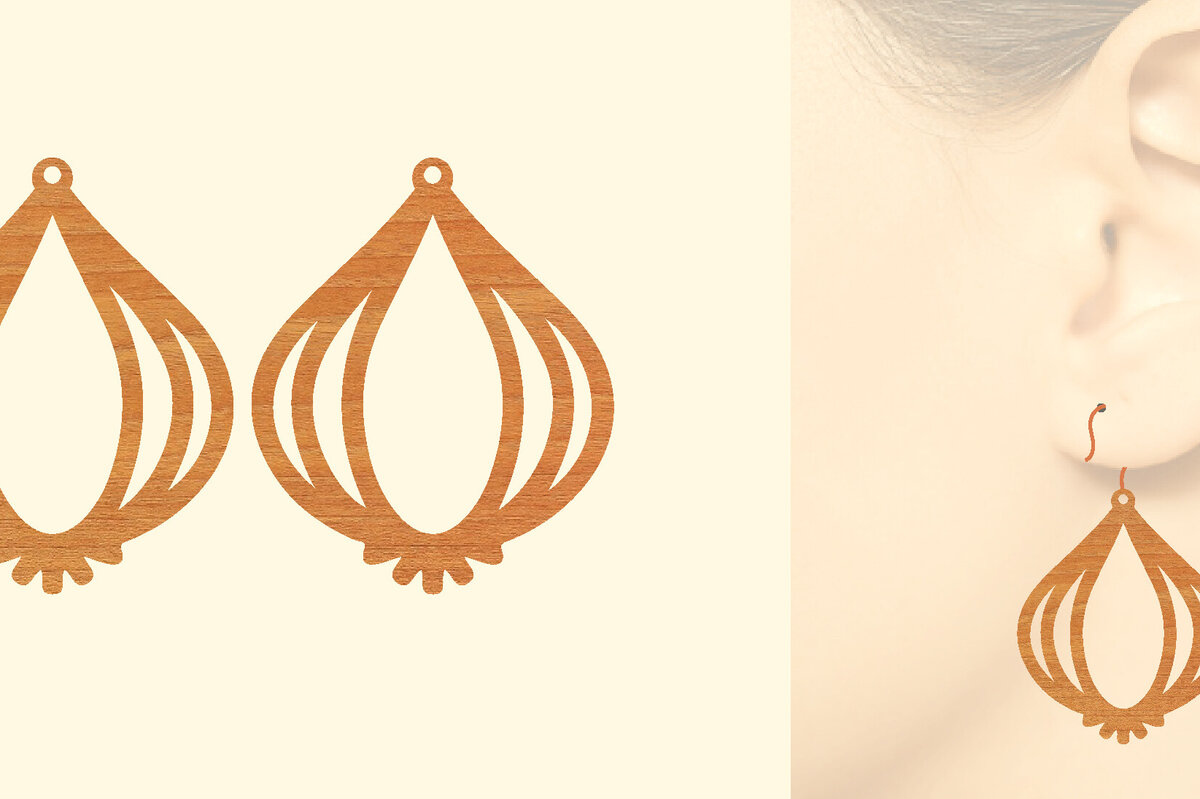 Σετ των 3 Intra απο ξύλο plywood 3mm-4mm πάχος – Σκουλαρίκια από φυτικό ξύλο με λέιζερ Δίασταση  5x5 cm INTRAFABR-97331164