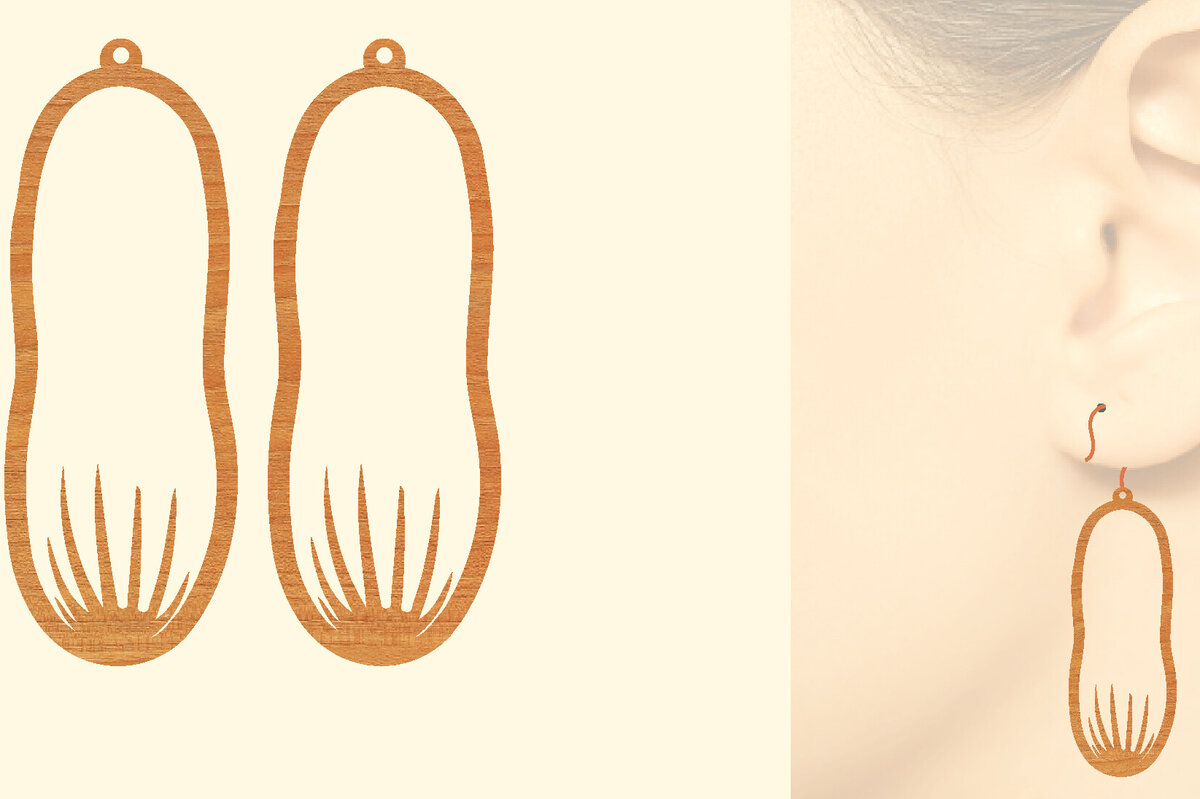 Σετ των 3 Intra απο ξύλο plywood 3mm-4mm πάχος – Σκουλαρίκια από φυτικό ξύλο με λέιζερ Δίασταση  5x5 cm INTRAFABR-97331247