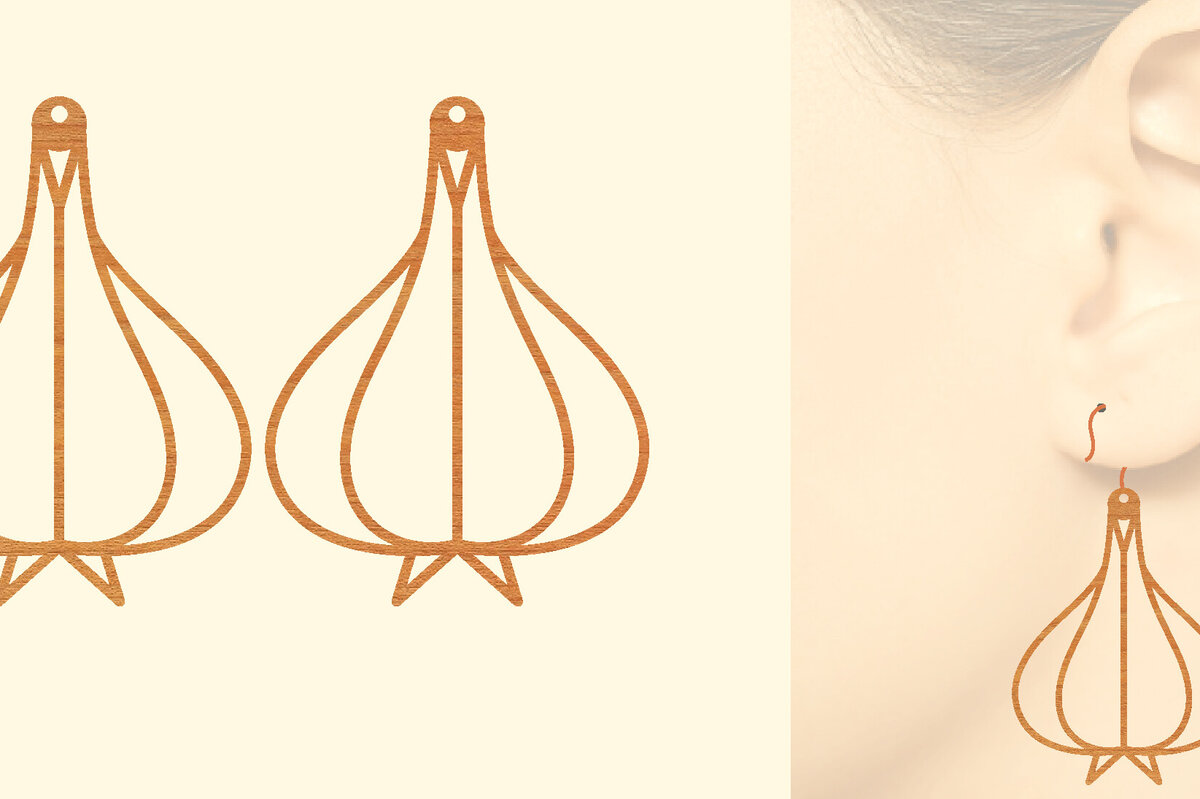 Σετ των 3 Intra απο ξύλο plywood 3mm-4mm πάχος – Σκουλαρίκια από φυτικό ξύλο με λέιζερ Δίασταση  5x5 cm INTRAFABR-97330774