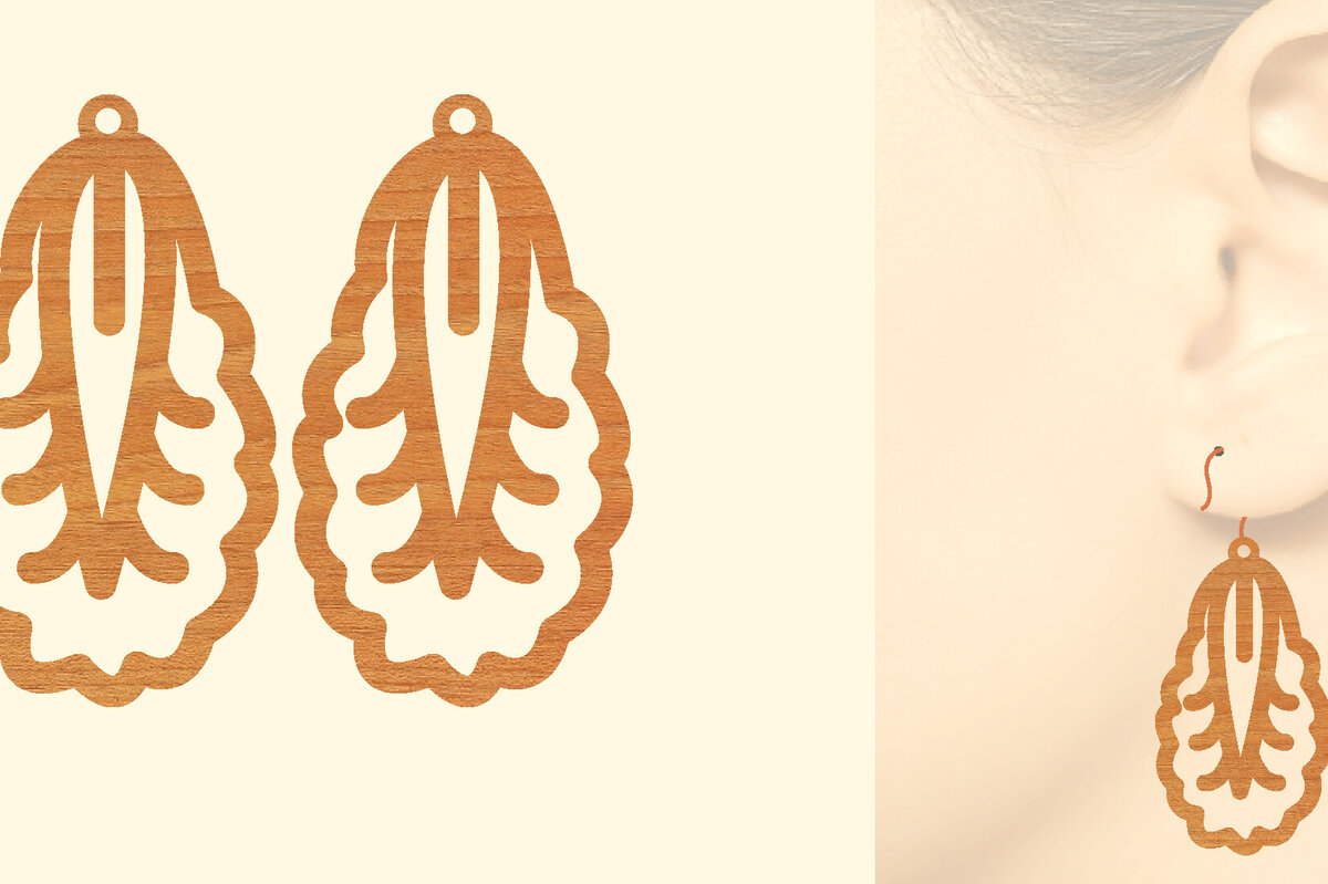 Σετ των 3 Intra απο ξύλο plywood 3mm-4mm πάχος – Σκουλαρίκια από φυτικό ξύλο με λέιζερ Δίασταση  5x5 cm INTRAFABR-97331003