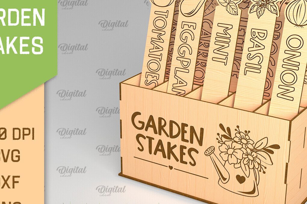 Σετ των 2 Intra απο ξύλο plywood 3mm-4mm πάχος – Λαχανικά Garden Stakes Δίασταση  20x20 cm INTRAFABR-93771360