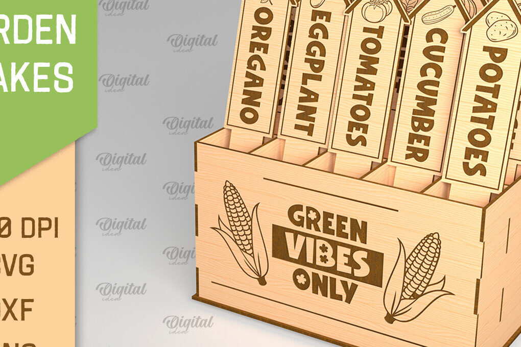 Σετ των 2 Intra απο ξύλο plywood 3mm-4mm πάχος – Λαχανικά Garden Stakes Δίασταση  20x20 cm INTRAFABR-93772486