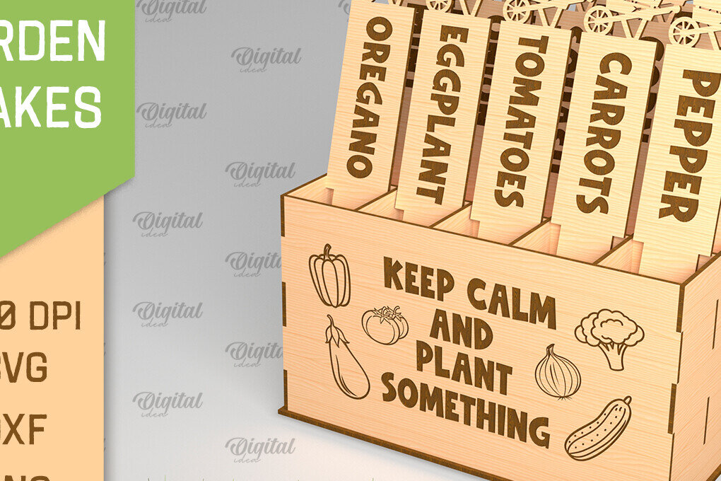 Σετ των 2 Intra απο ξύλο plywood 3mm-4mm πάχος – Λαχανικά Garden Stakes Δίασταση  20x20 cm INTRAFABR-93773109