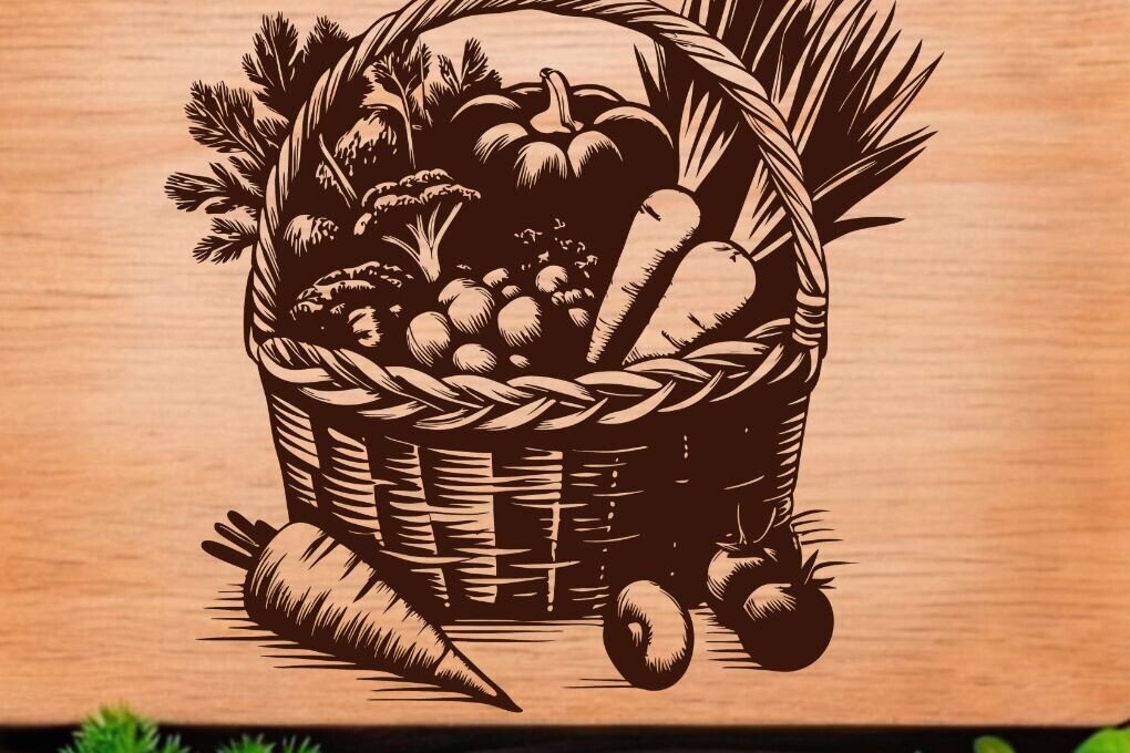 Σετ των 2 Intra απο ξύλο plywood 3mm-4mm πάχος – Λαχανικά,, Σανίδα κοπής Δίασταση  20x20 cm INTRAFABR-123337936