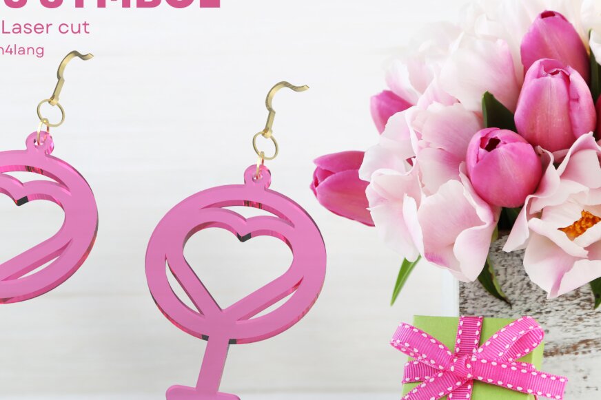 Σετ των 3 Intra απο ξύλο plywood 3mm-4mm πάχος – Σκουλαρίκια με σύμβολο Venus, Χαρτί κοπής, Laser Δίασταση  5x5 cm INTRAFABR-85070410