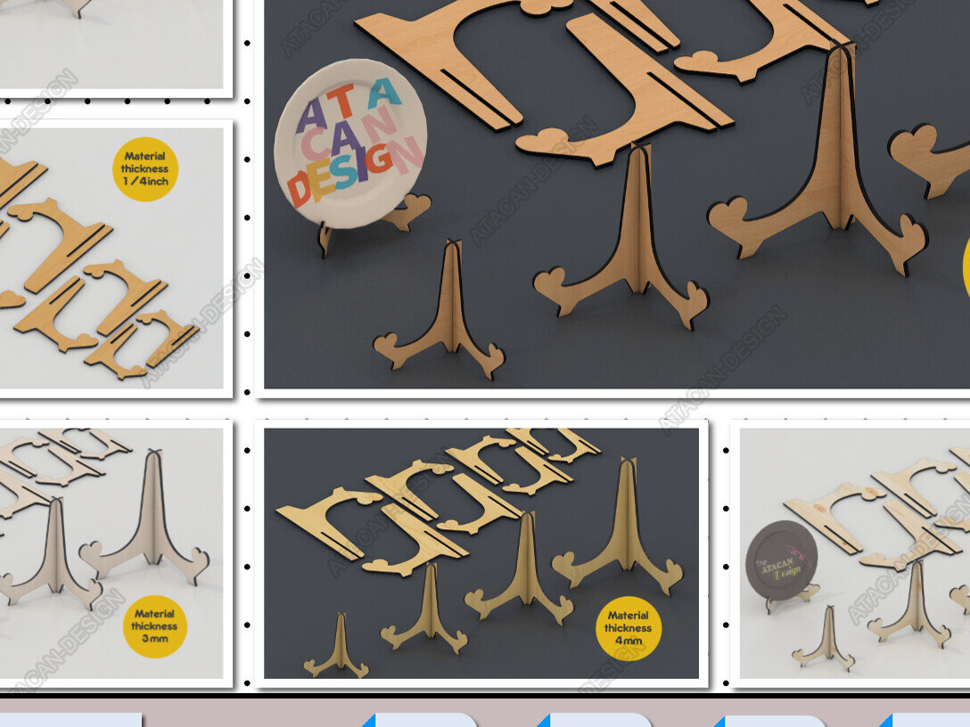 Σετ των 2 Intra απο ξύλο plywood 3mm-4mm πάχος – Ευέλικτες κλασικές βάσεις οθόνης Δίασταση  20x20 cm INTRAFABR-95612495