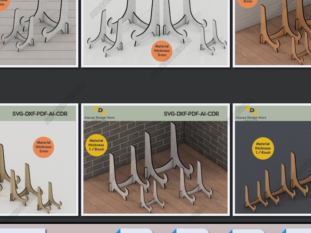 Σετ των 2 Intra απο ξύλο plywood 3mm-4mm πάχος – Πακέτο ευέλικτης βάσης Easel Display Δίασταση  20x20 cm INTRAFABR-95613228