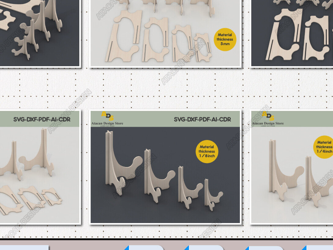 Σετ των 2 Intra απο ξύλο plywood 3mm-4mm πάχος – Ευέλικτο Easel Stand FilesBu Δίασταση  20x20 cm INTRAFABR-95435683