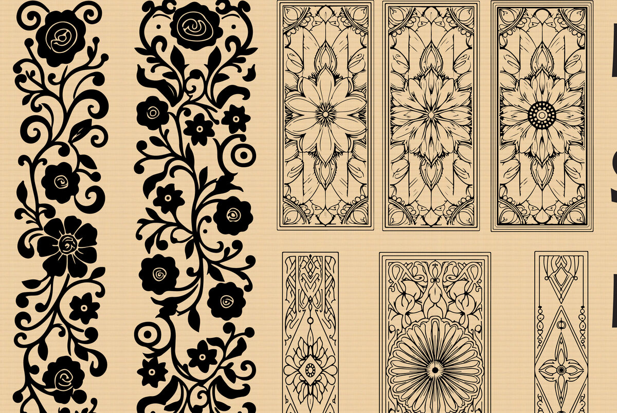 Σετ των 2 Intra απο ξύλο plywood 3mm-4mm πάχος – Κάθετο πάνελ λουλουδιών Δίασταση  20x20 cm INTRAFABR-123829669