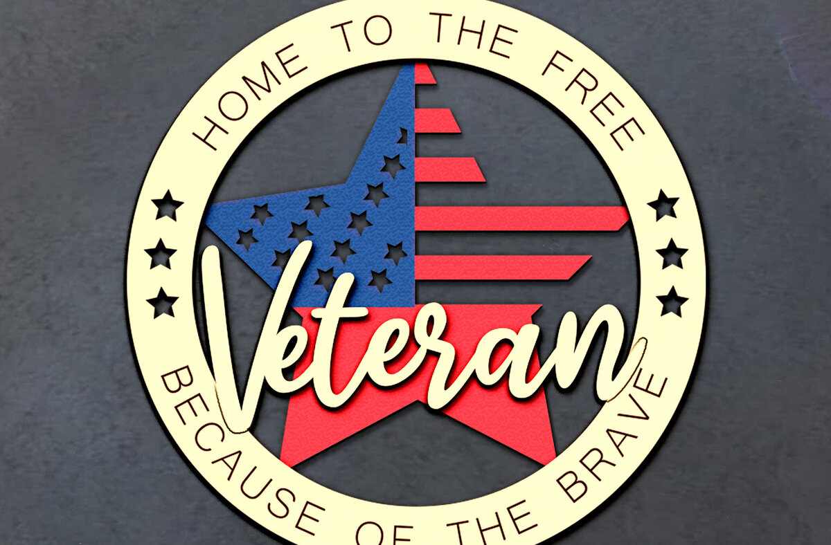 Σετ των 2 Intra απο ξύλο plywood 3mm-4mm πάχος – Veteran Car Charm Military Patriot Δίασταση  20x20 cm INTRAFABR-111559777