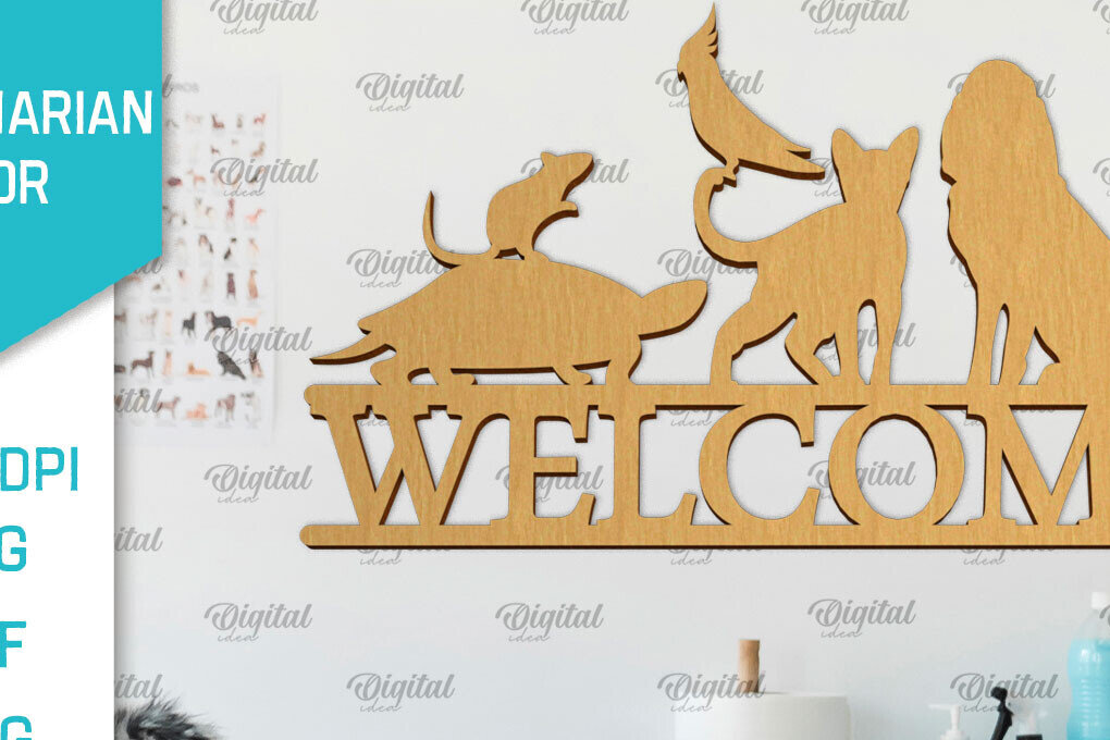 Σετ των 2 Intra απο ξύλο plywood 3mm-4mm πάχος – Κτηνίατρος Ξύλινη πινακίδα Δίασταση  20x20 cm INTRAFABR-98135088