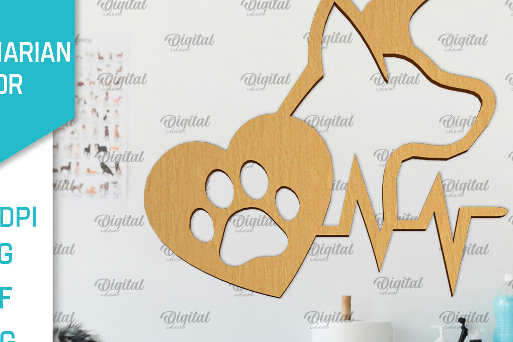 Σετ των 2 Intra απο ξύλο plywood 3mm-4mm πάχος – Κτηνίατρος Ξύλινη πινακίδα Δίασταση  20x20 cm INTRAFABR-98134312